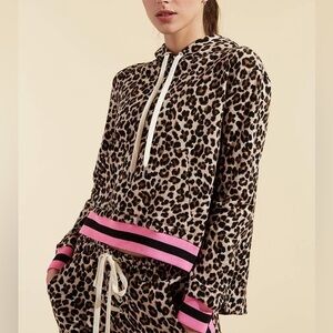 Veronica Beard Leopard Print Hoodie Veronica Beard x Bandier Laila hoodie